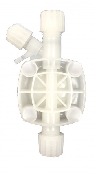 Cabeza de bomba Etatron PVDF venteo automático P.H. eOne/eTwin 1÷15 l/h